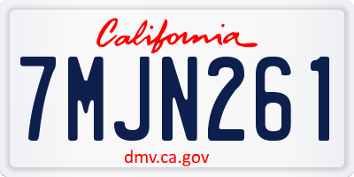 CA license plate 7MJN261