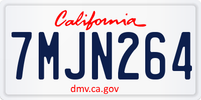 CA license plate 7MJN264