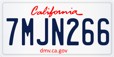 CA license plate 7MJN266