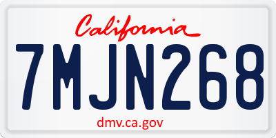 CA license plate 7MJN268