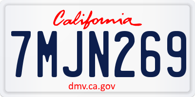 CA license plate 7MJN269