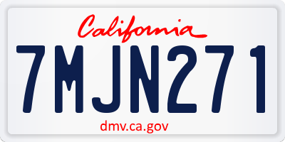 CA license plate 7MJN271