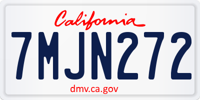 CA license plate 7MJN272