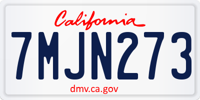 CA license plate 7MJN273