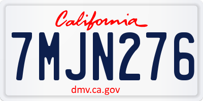 CA license plate 7MJN276