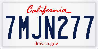 CA license plate 7MJN277