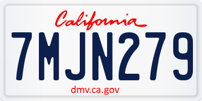 CA license plate 7MJN279