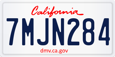 CA license plate 7MJN284