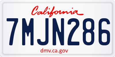 CA license plate 7MJN286