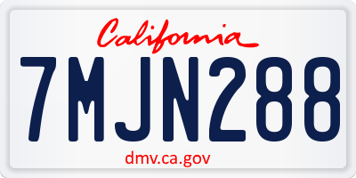 CA license plate 7MJN288