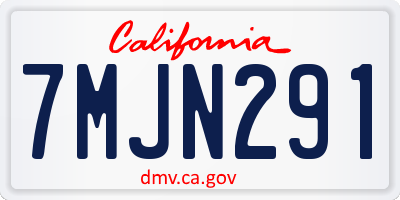 CA license plate 7MJN291