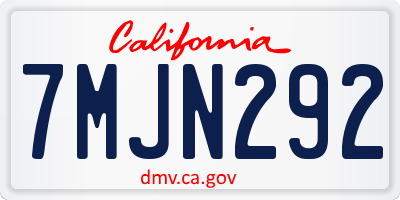 CA license plate 7MJN292