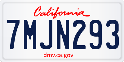 CA license plate 7MJN293