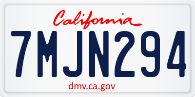 CA license plate 7MJN294