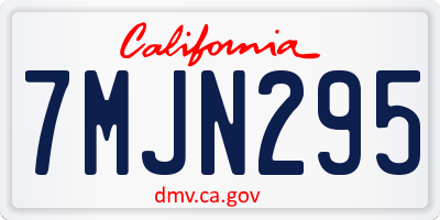 CA license plate 7MJN295