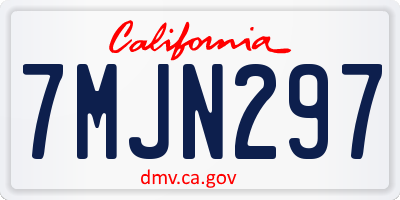 CA license plate 7MJN297