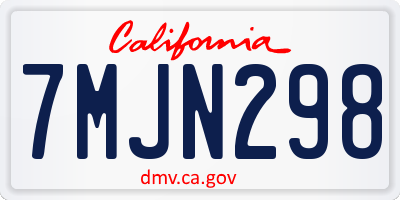 CA license plate 7MJN298