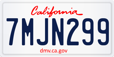 CA license plate 7MJN299