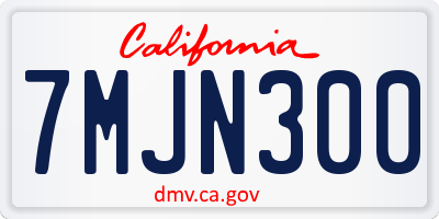 CA license plate 7MJN300