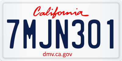 CA license plate 7MJN301