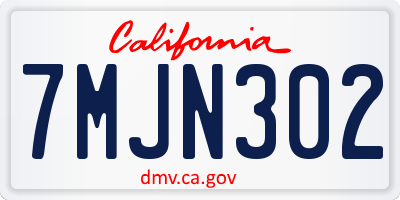 CA license plate 7MJN302