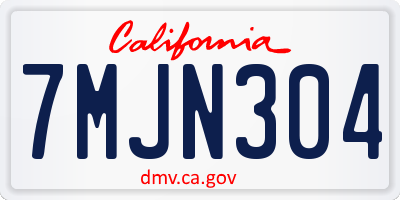 CA license plate 7MJN304