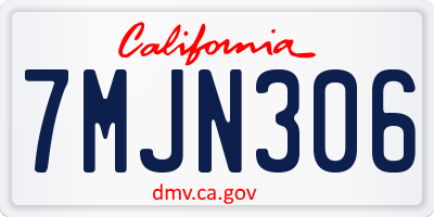 CA license plate 7MJN306