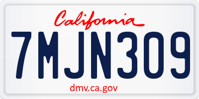 CA license plate 7MJN309