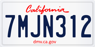 CA license plate 7MJN312