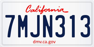 CA license plate 7MJN313