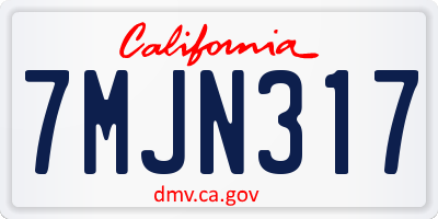 CA license plate 7MJN317