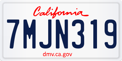 CA license plate 7MJN319