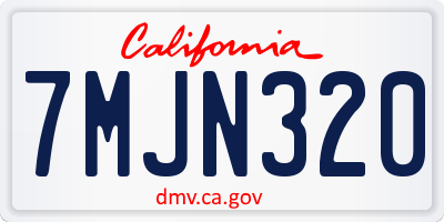 CA license plate 7MJN320