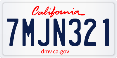 CA license plate 7MJN321