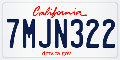 CA license plate 7MJN322