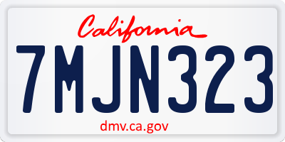 CA license plate 7MJN323