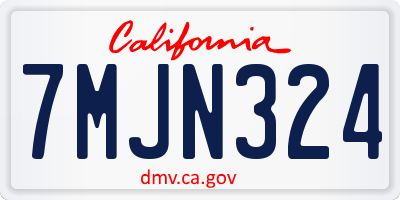 CA license plate 7MJN324