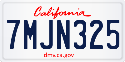 CA license plate 7MJN325