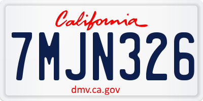 CA license plate 7MJN326