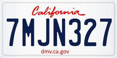 CA license plate 7MJN327