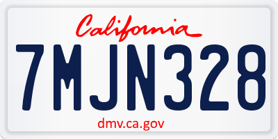 CA license plate 7MJN328