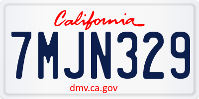 CA license plate 7MJN329