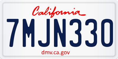 CA license plate 7MJN330