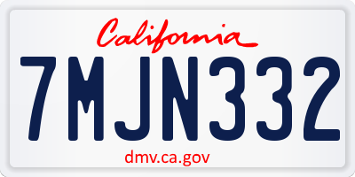 CA license plate 7MJN332