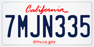 CA license plate 7MJN335