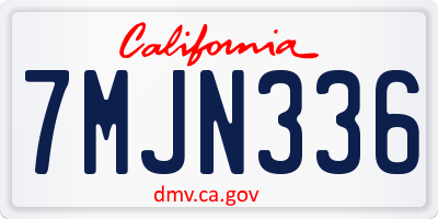 CA license plate 7MJN336