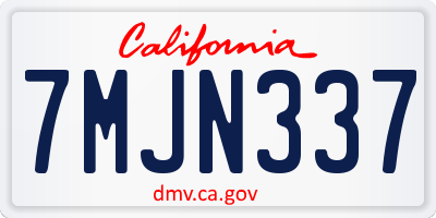 CA license plate 7MJN337