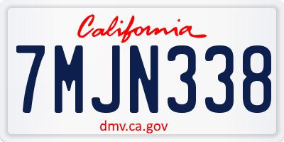 CA license plate 7MJN338