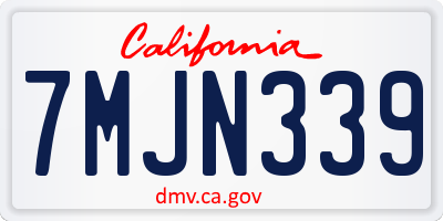 CA license plate 7MJN339