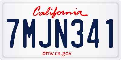 CA license plate 7MJN341